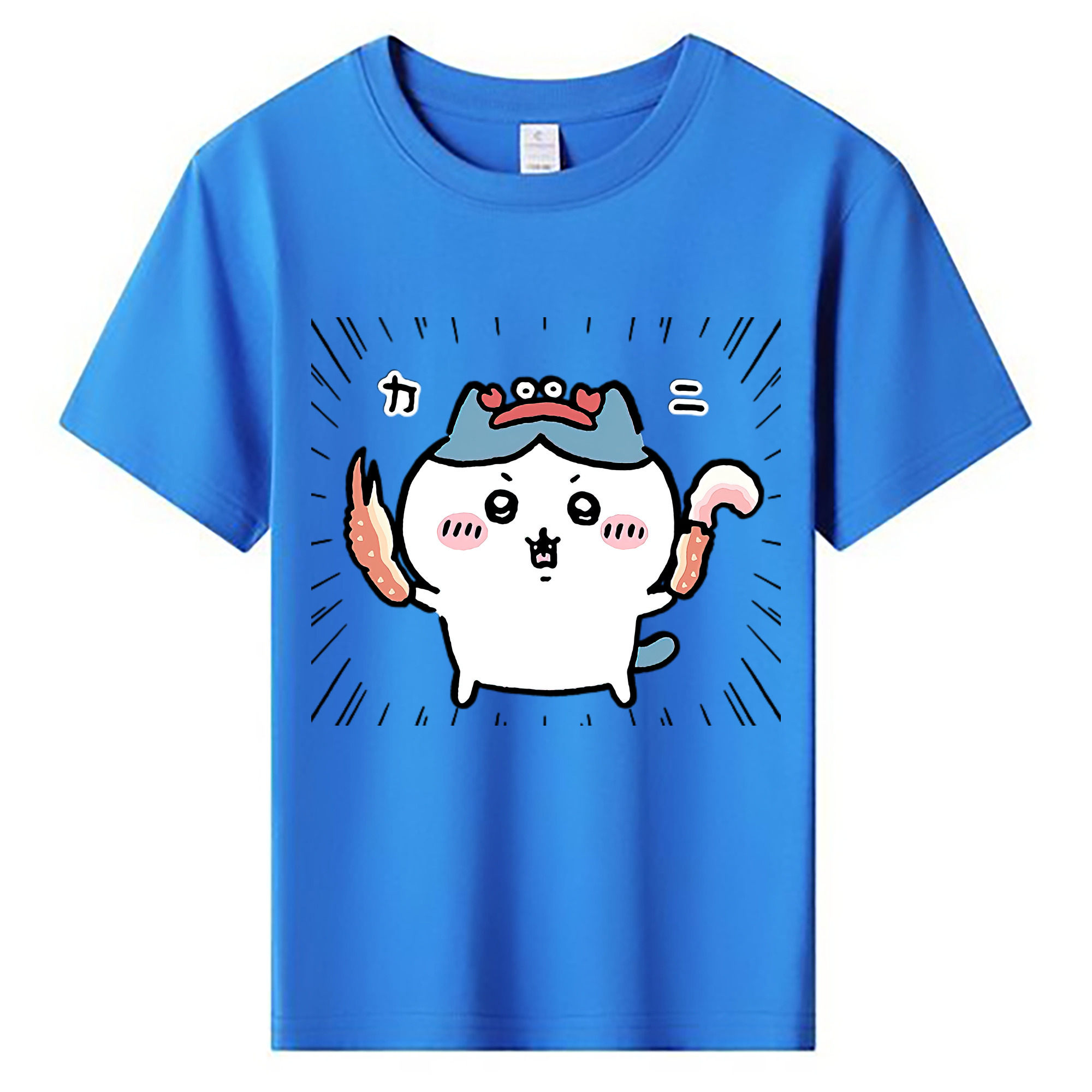 （画像用） ちいかわ ハチワレ Chii-kawa hachiware 綿100％キッズTシャツ（フロントプリント）